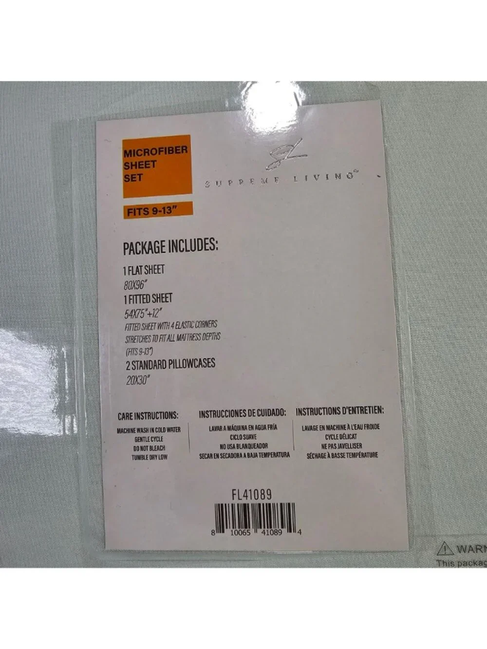 Supreme Living Full Size 4pc Microfiber Sheet Set NEW Mint Green